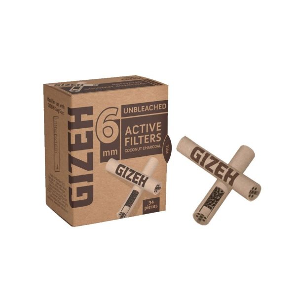master-135 Filtri ai carboni attivi Gizeh Extra Slim 6 mm non sbiancati – 34 filtri