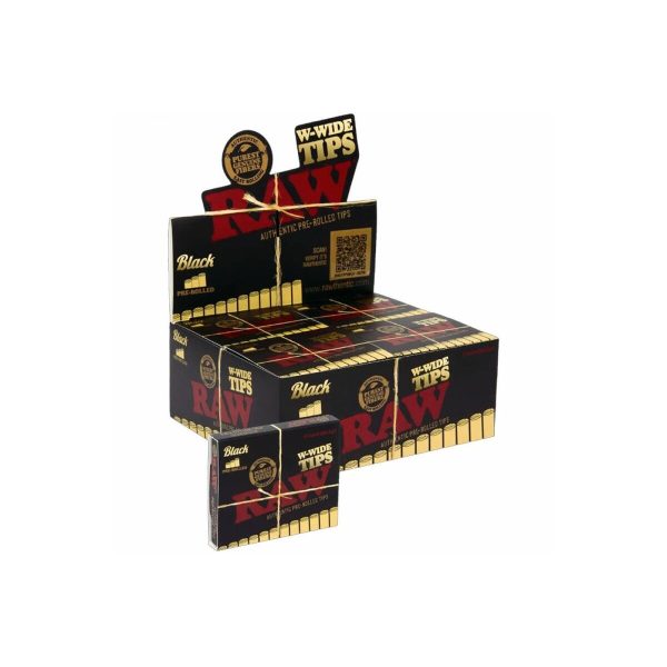master-142 RAW Pre-Rolled Black Regular Filtertips aus Karton – 20 Stück