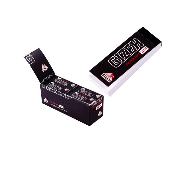 master-173 Gizeh Black Slim perforierte Filtertips aus Karton 26 × 60 mm – Heftchen mit 35 Tips