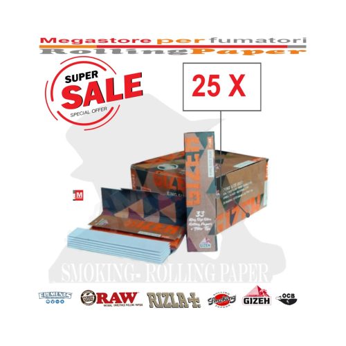 Cartine Gizeh Duo Pure King Size con filtri – Confezione da 25 libretti