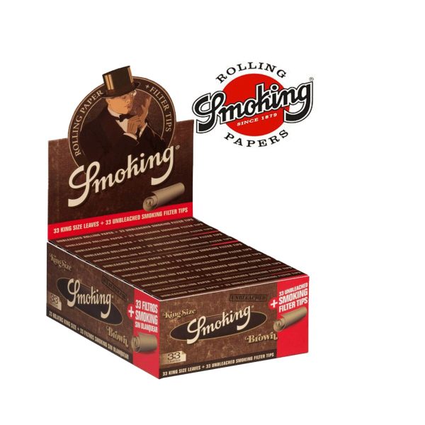 master-2 Smoking Brown King Size Zigarettenpapier mit Filtertips aus Karton – Packung mit 24 Heftchen