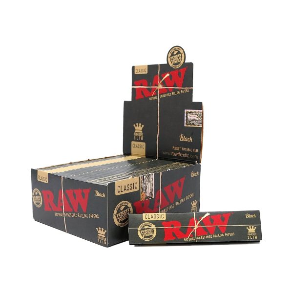 master-266 Cartine RAW Classic Black King Size Slim – Confezione da 50 libretti
