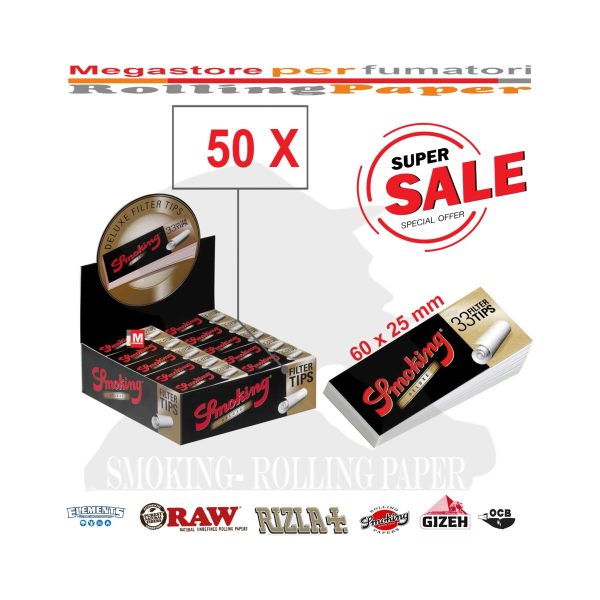 master-331 Filtres en carton Smoking Deluxe King Size perforés – 50 carnets