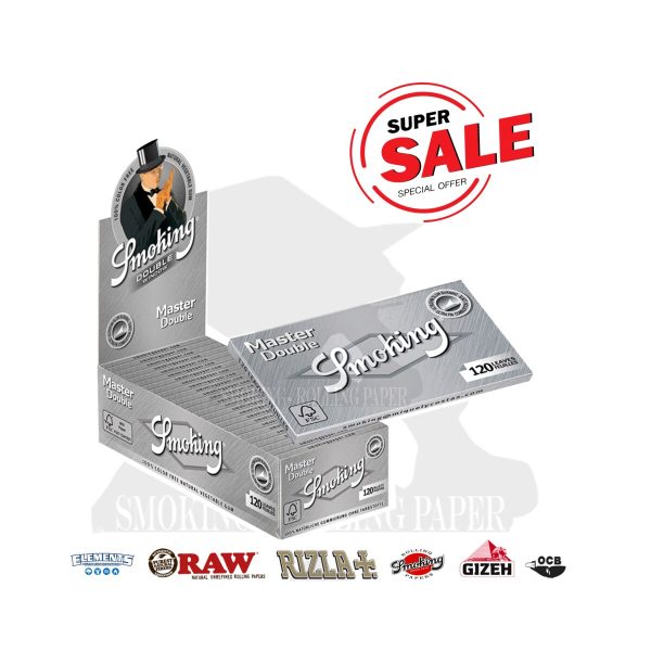 master-338 Smoking Master Double Silver Regular Zigarettenpapier – Packung mit 25 Heftchen