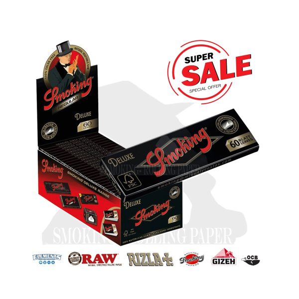 master-341 Papier à rouler Smoking Deluxe Black Regular – lot de 50 carnets