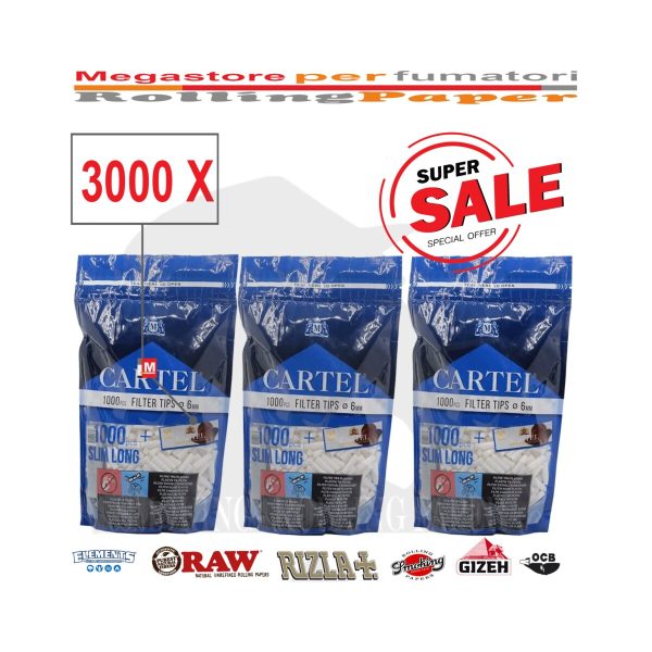 master-398 Filtri Cartel Classic Slim 6 × 22 mm – 3.000 filtri