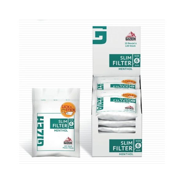 master-44 Gizeh Menthol Slim 6 mm Zigarettenfilter – 120 Filter