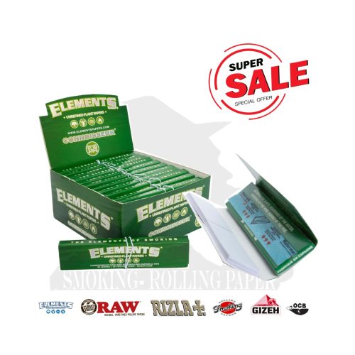 Cartine Elements Connoisseur ECO Green King Size Slim con filtri – Confezione da 24 libretti
